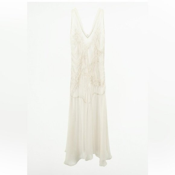ZARA SEMI-SHEER TEXTURED DRESS - Picture 4 of 8